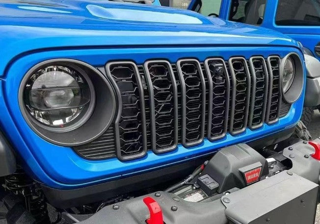 4X4WAVERS Amélioration du style 2025 Calandre avant - avec trou pour caméra - Jeep Wrangler JL/JLU/4XE/JT 2018-2025