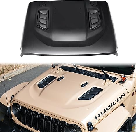 4X4WAVERS Rubicon 10th Anniversary Style Hood - Premium Steel - Jeep Wrangler JL/JLU/4XE/JT 2018+ - 4X4 WAVERS