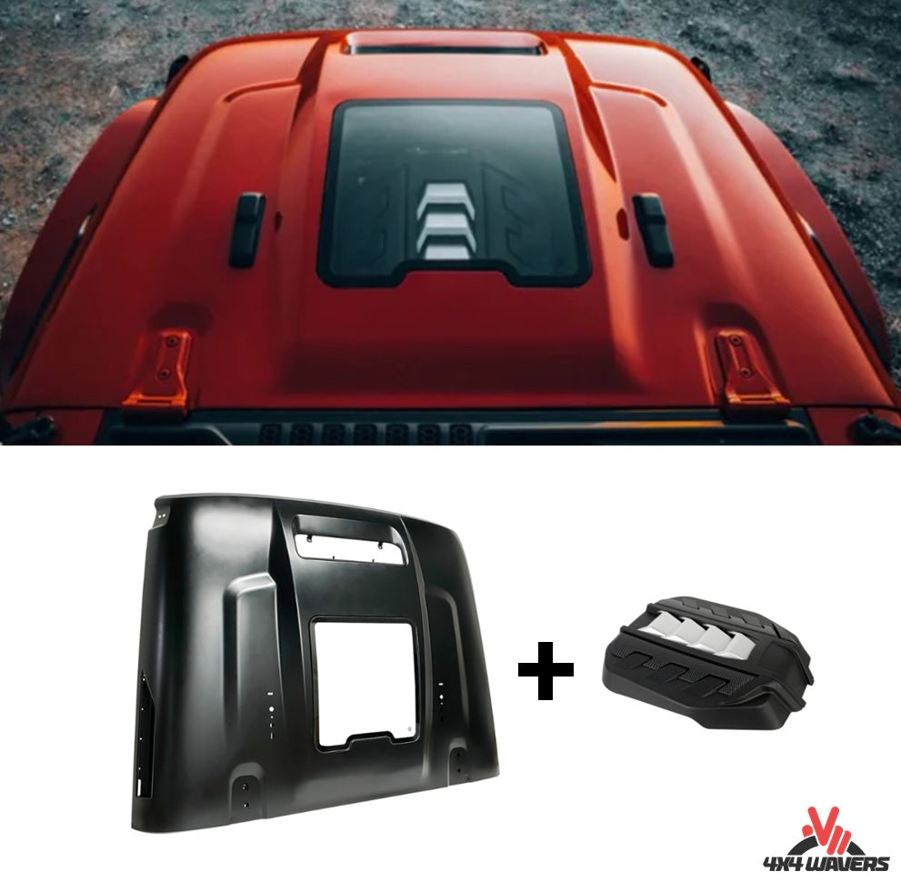 4X4WAVERS (BUNDLE) Premium Capsule Edition with Transparent Window for Engine with 2.0 Engine Cover  - Jeep Wrangler JL/JLU/4XE/JT 2018+ - 4X4 WAVERS