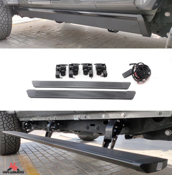 4X4WAVERS Electric Aluminum Side Step - Powerful Luxury Plus Edition with Heavy Duty Motors - Jeep Wrangler JKU 2007-2017 (4 Doors only) - 4X4 WAVERS