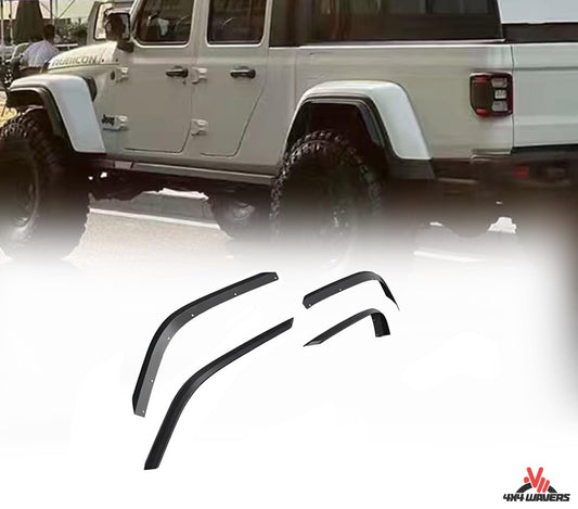 4X4WAVERS  Fender Flares Trim Extension Protector - Jeep Wrangler JT Gladiator 2019+ (Low fenders like Sahara) - 4X4 WAVERS
