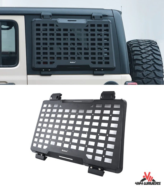 Maiker Aluminum Rear Side Window Expansion Multifunction Panel (Left Side) - Jeep Wrangler JLU/4XE 2018+ - 4X4 WAVERS