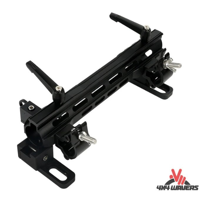 4X4WAVERS Tailgate Aluminum Flagpole Holder Multifunctional Bracket with Antenna and Shovel Mounts - Jeep Wrangler JK/JKU/JL/JLU/4XE 2007+ - 4X4 WAVERS