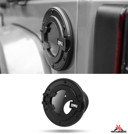 OMU Carbon Fiber & Aluminum Gas Tank Transparent Cover - Jeep Wrangler JK/JKU 2007-2018 - 4X4 WAVERS