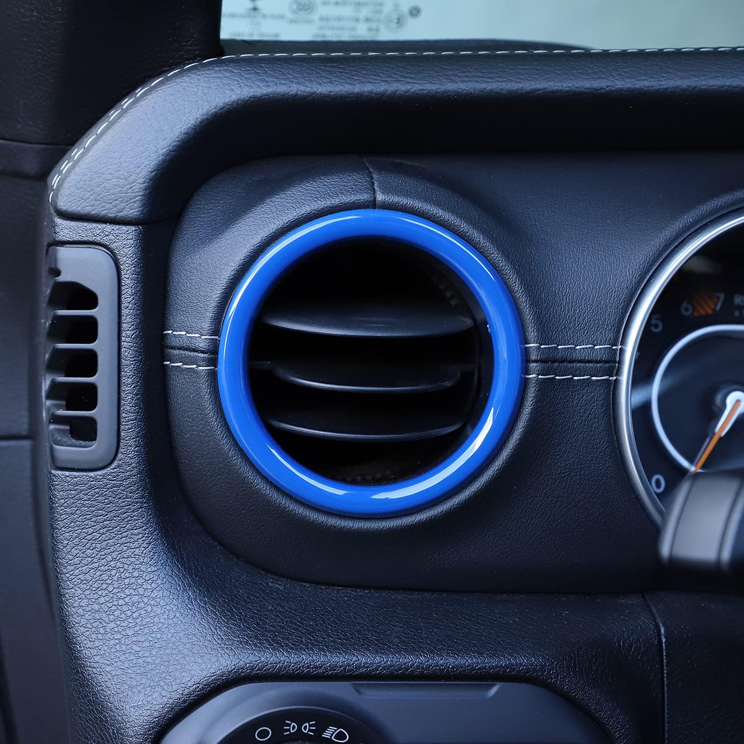 4X4WAVERS Dashboard Air Conditioner Vent Circle Ring Cover (Blue) - Jeep Wrangler JL/JLU/4XE/JT 2018-2023 - 4X4 WAVERS