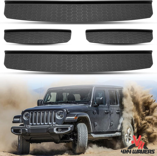 4X4WAVERS Door Sill Guards Protectors - Beehive Style - Jeep Wrangler JLU/4XE/JT (4 doors) 2018+ - 4X4 WAVERS