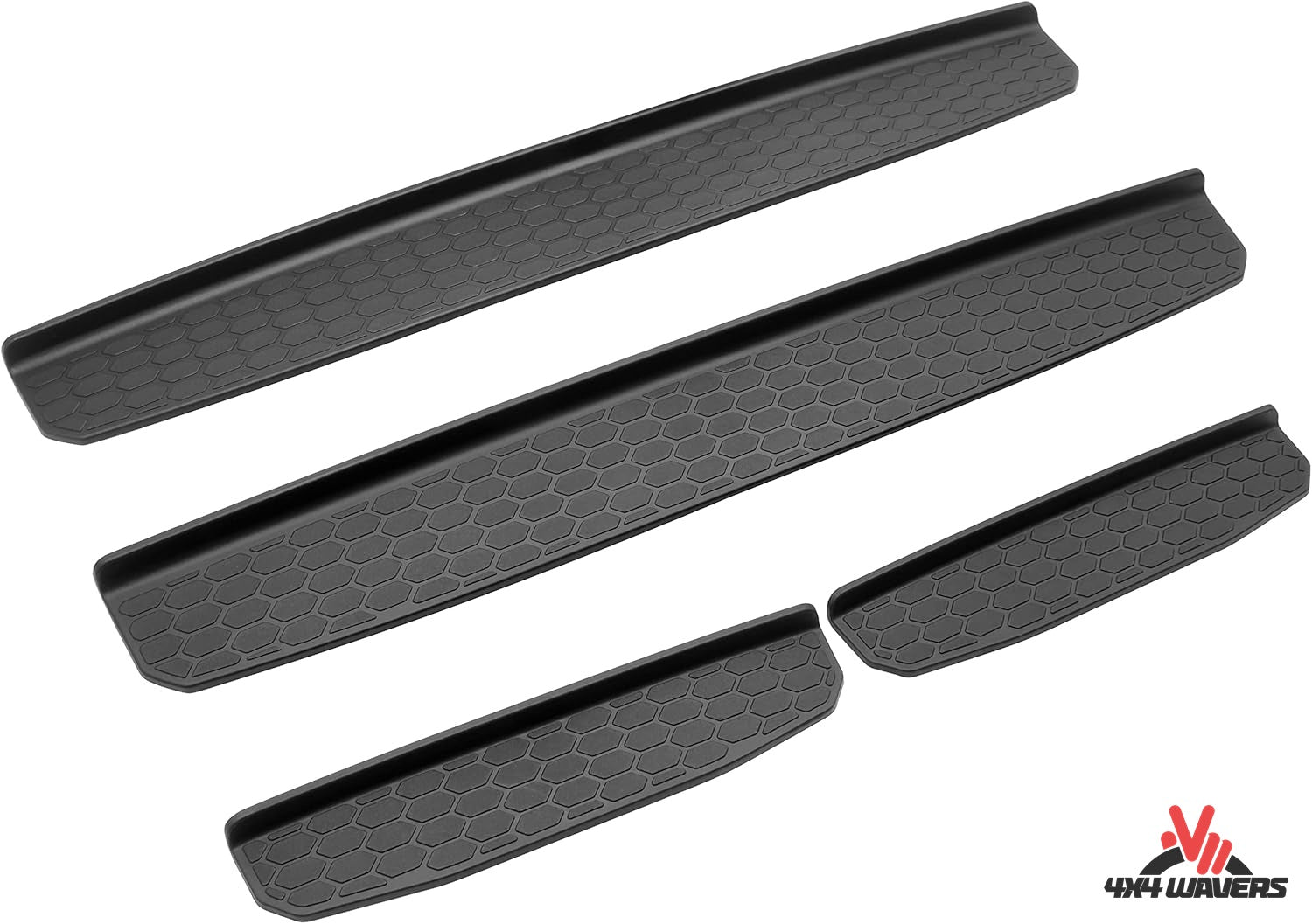 4X4WAVERS Door Sill Guards Protectors - Beehive Style - Jeep Wrangler JLU/4XE/JT (4 doors) 2018+ - 4X4 WAVERS