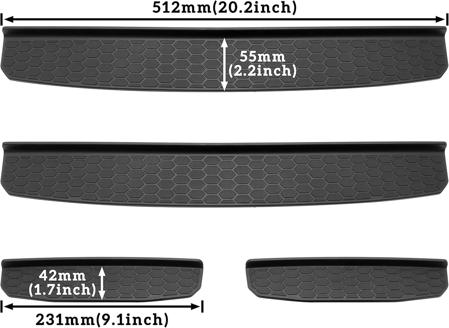 4X4WAVERS Door Sill Guards Protectors - Beehive Style - Jeep Wrangler JLU/4XE/JT (4 doors) 2018+