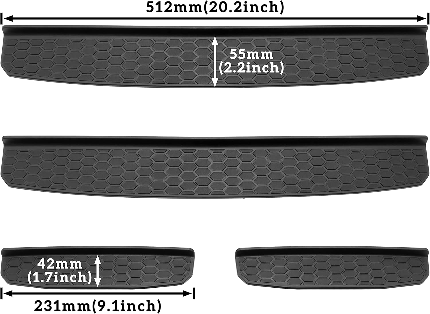 4X4WAVERS Door Sill Guards Protectors - Beehive Style - Jeep Wrangler JLU/4XE/JT (4 doors) 2018+ - 4X4 WAVERS