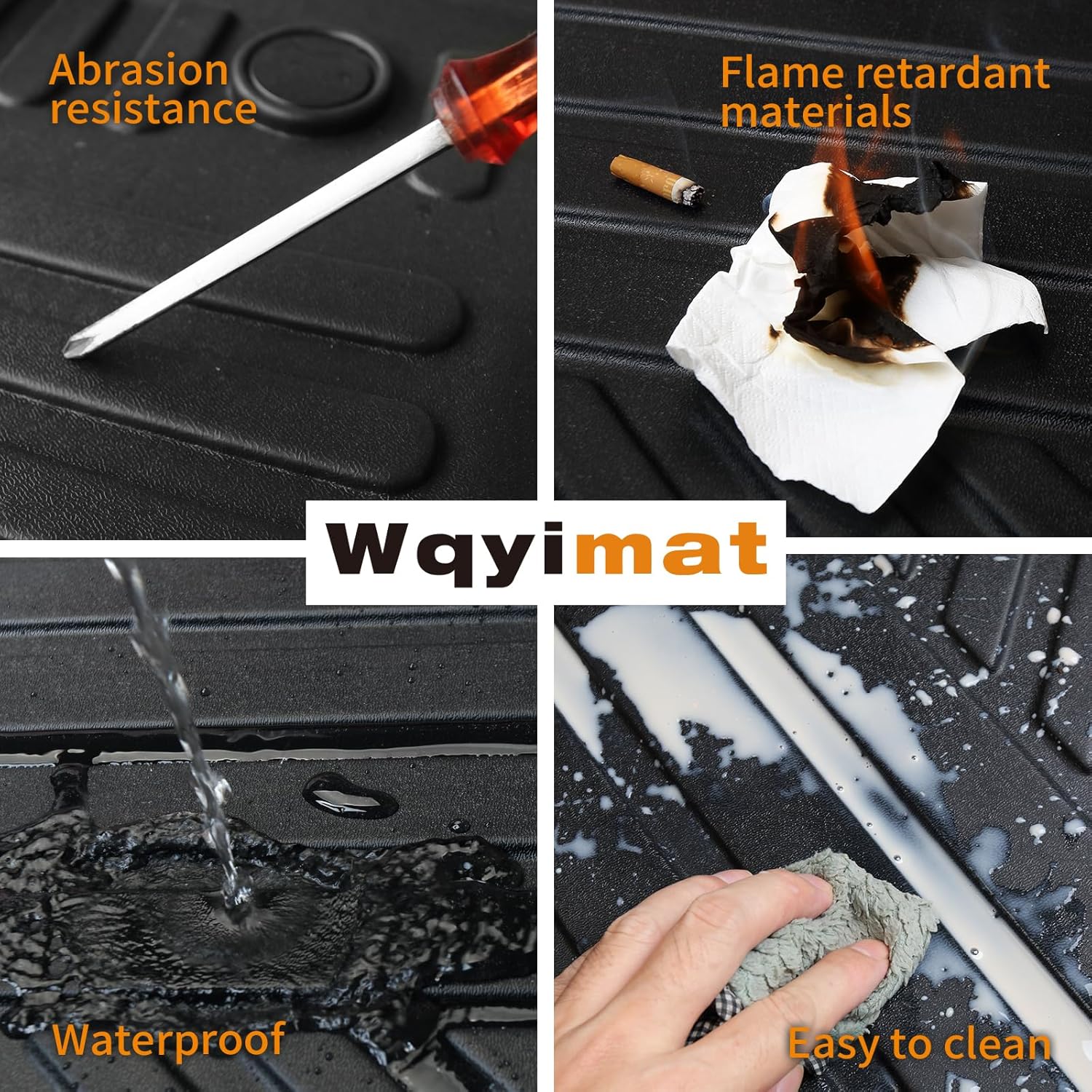 4X4WAVERS 3D Floor Mat Kit - Rugged Armor Style - Heavy Duty TPE - Jeep Wrangler JK 2007-2018  (2 doors) - 4X4 WAVERS