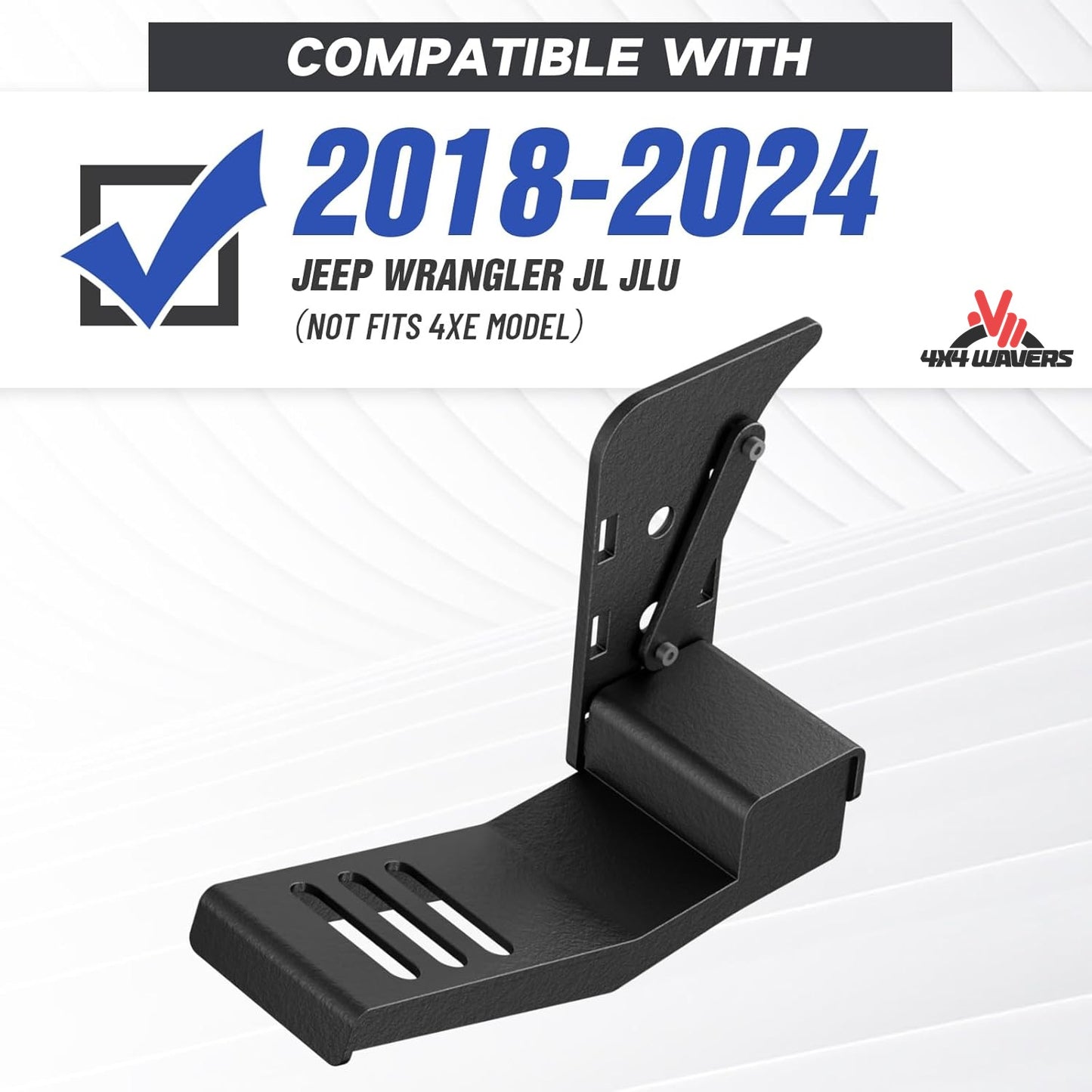 4X4WAVERS Left Driver Side Foot Rest Pedal - Short Type - Jeep Wrangler JL/JLU/JT 2018+ (not for 4XE)