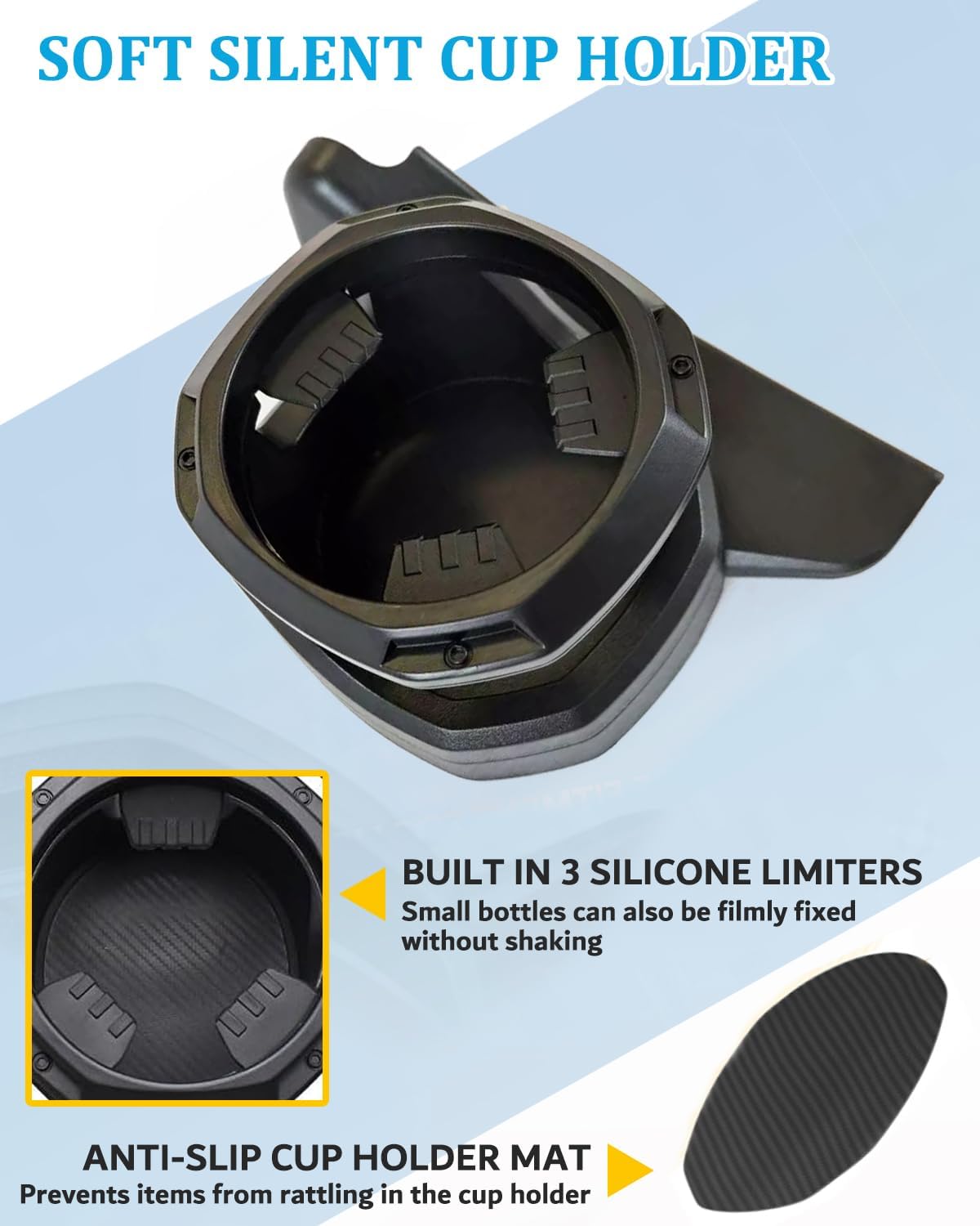 4X4WAVERS Front Doors Window Cup Holder Kit (Pair for Driver and Passenger) - Jeep Wrangler JL/JLU/4XE/JT 2018+ - 4X4 WAVERS