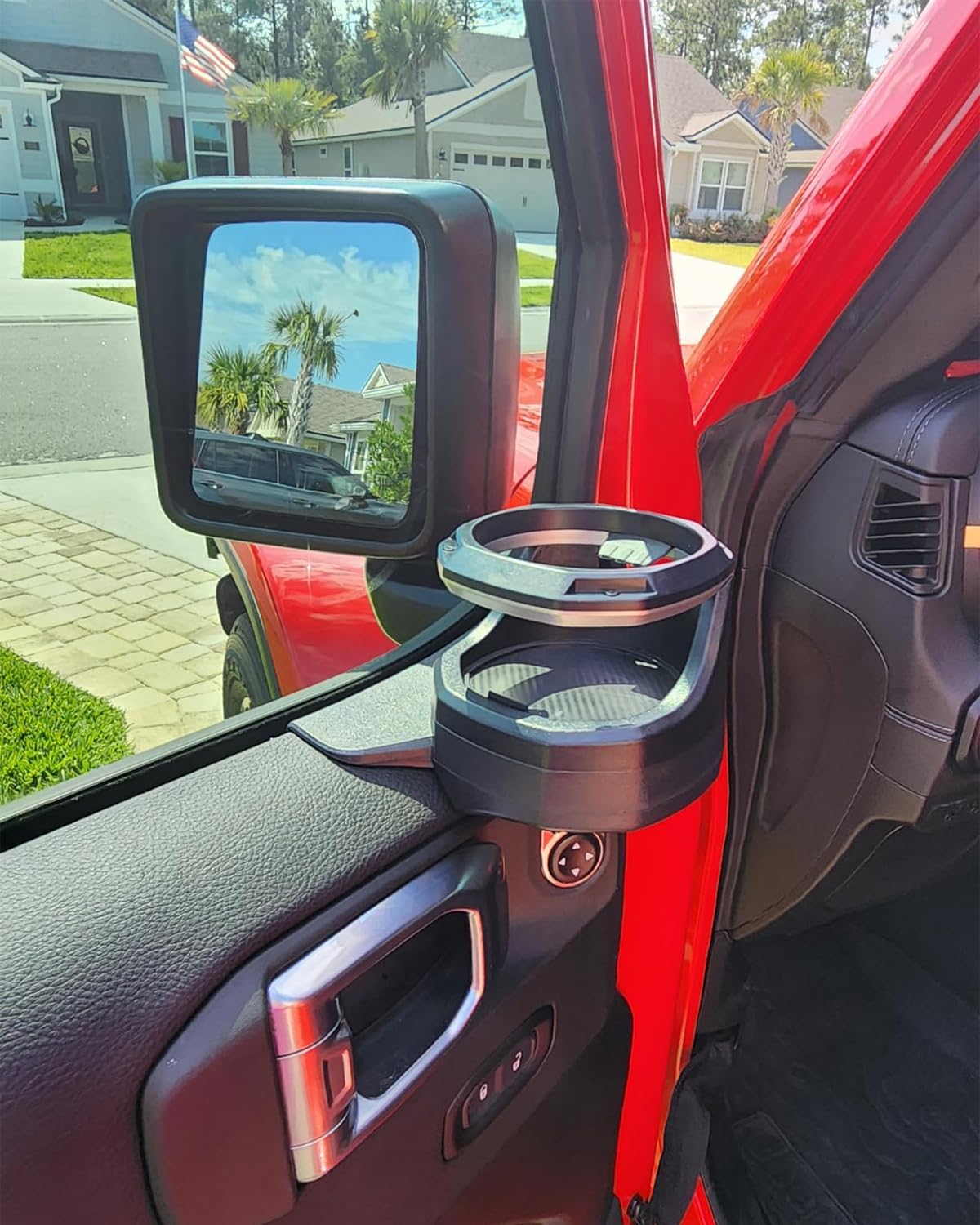4X4WAVERS Front Doors Window Cup Holder Kit (Pair for Driver and Passenger) - Jeep Wrangler JL/JLU/4XE/JT 2018+ - 4X4 WAVERS