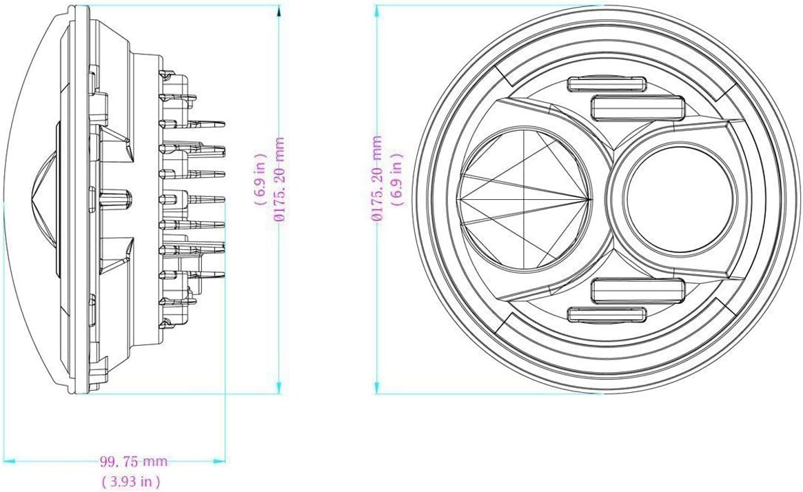 4X4WAVERS 7 inch Headlights Premium LED Light Replacement - Angel Eyes Style 2nd Generation - Jeep Wrangler TJ/JK/JKU 1997-2018 - 4X4 WAVERS