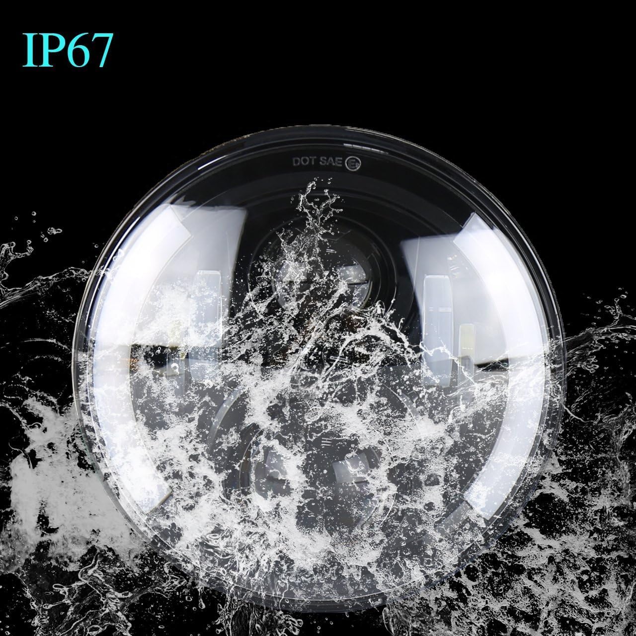 4X4WAVERS 7 inch Headlights Premium LED Light Replacement - Angel Eyes Style 2nd Generation - Jeep Wrangler TJ/JK/JKU 1997-2018 - 4X4 WAVERS