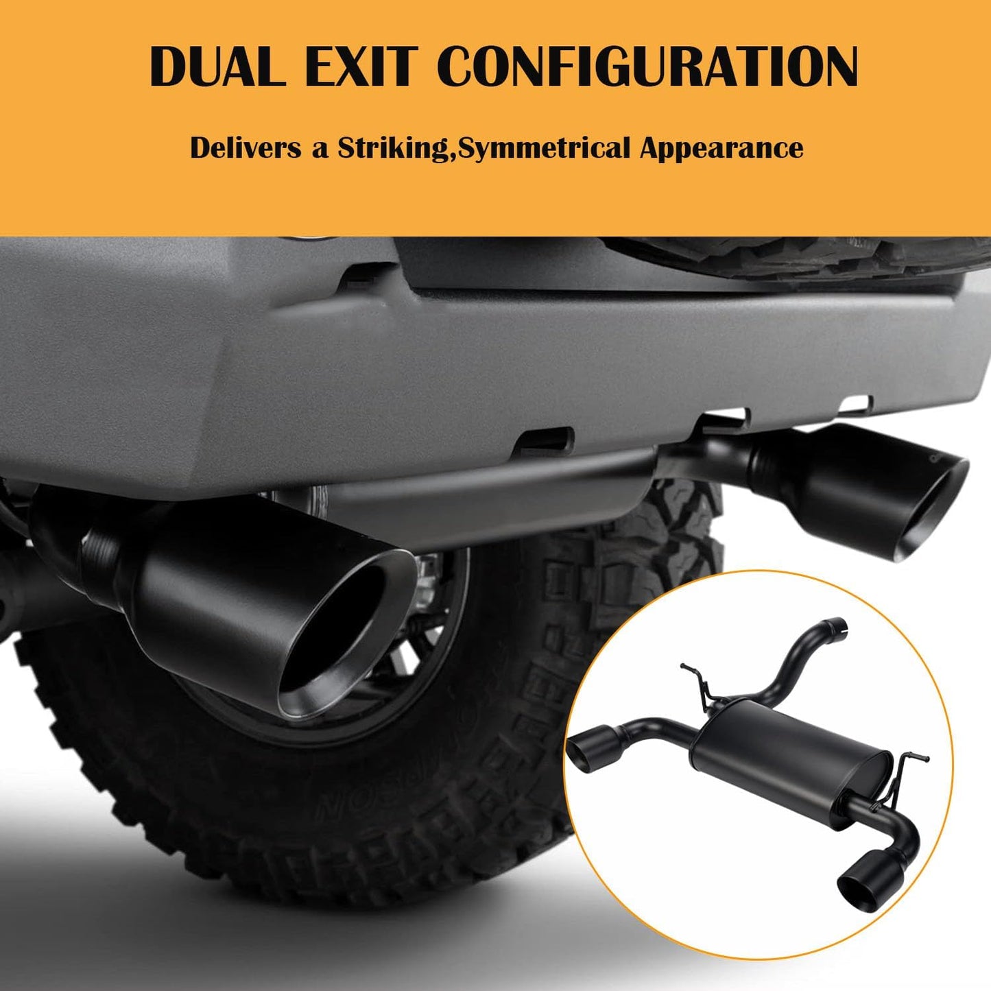 4X4WAVERS Performance Double Exhaust Muffler with Premium Sound - MF Style - Jeep Wrangler JL/JLU/4XE 2018-2025 (2.0L Engine)