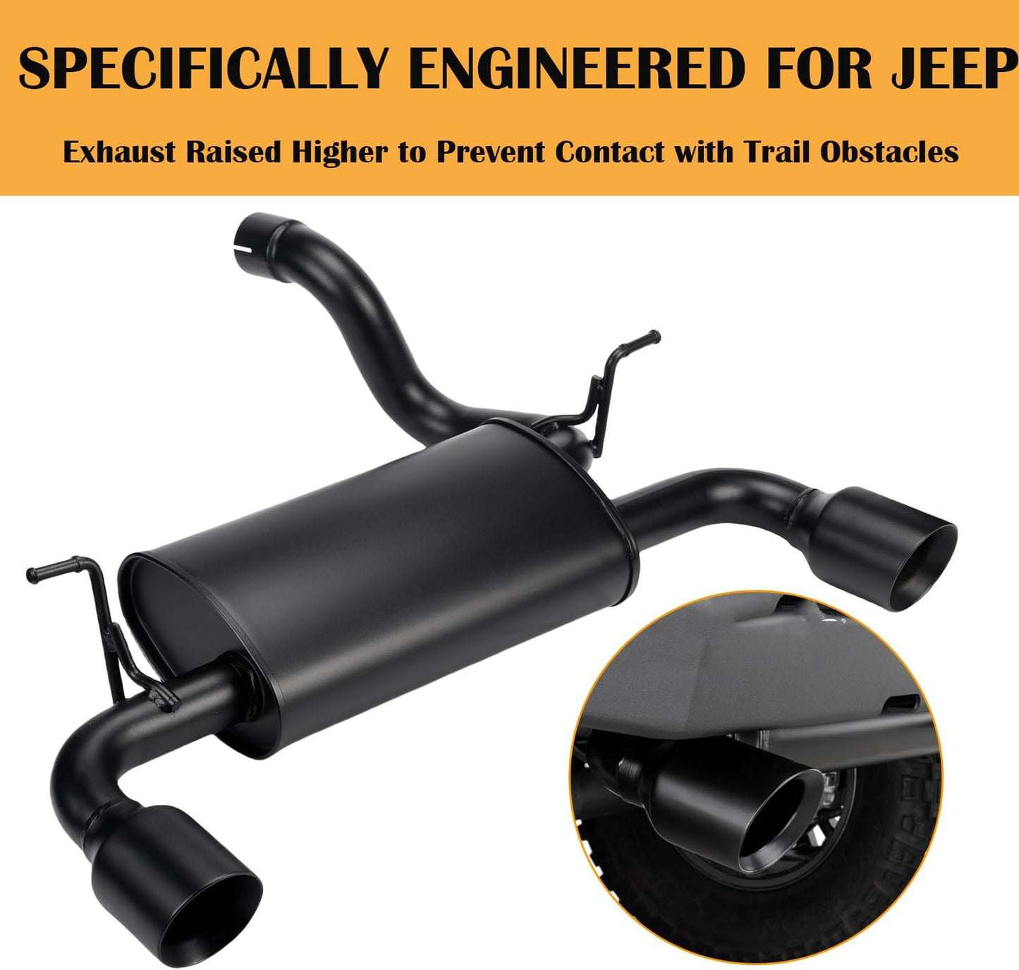 4X4WAVERS Performance Double Exhaust Muffler with Premium Sound - MF Style - Jeep Wrangler JL/JLU/4XE 2018-2025 (2.0L Engine)