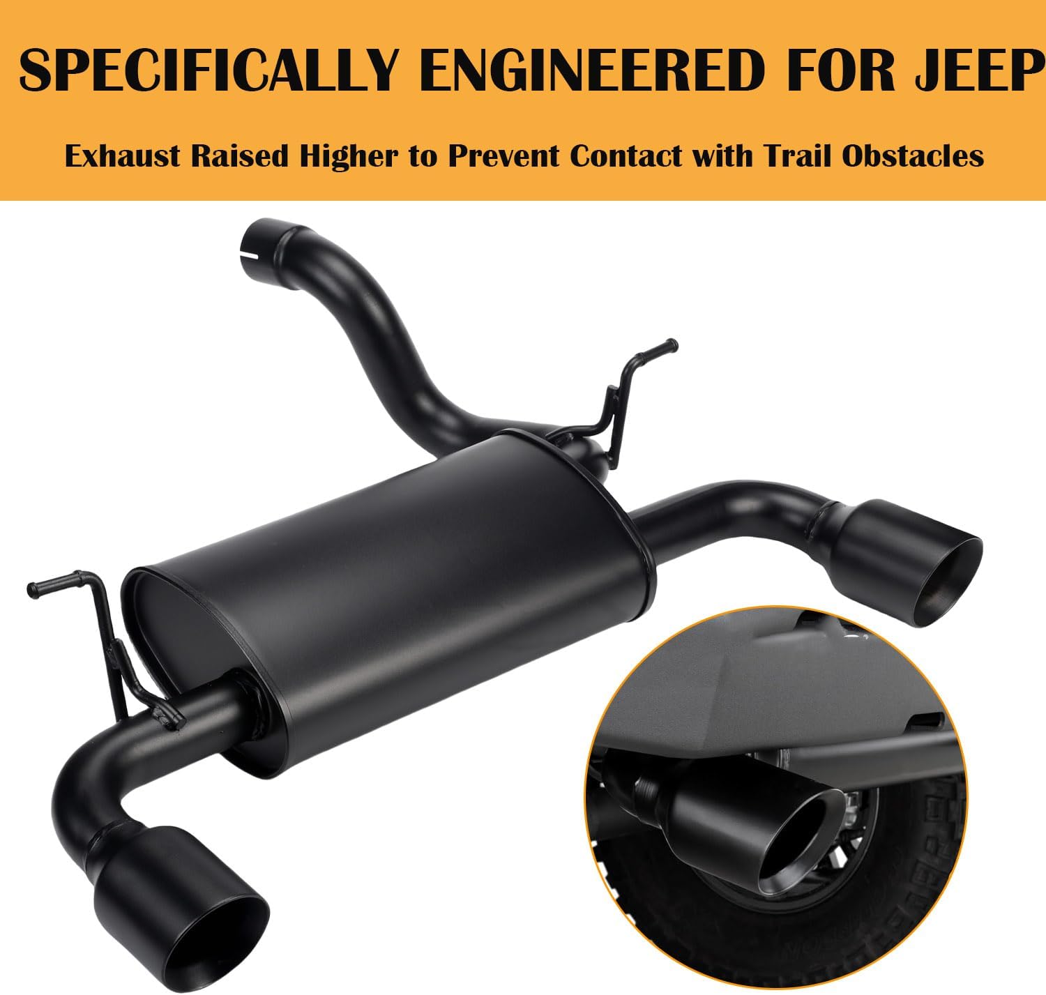 4X4WAVERS Performance Double Exhaust Muffler with Premium Sound - MF Style - Jeep Wrangler JL/JLU/4XE 2018-2025 (2.0L Engine) - 4X4 WAVERS