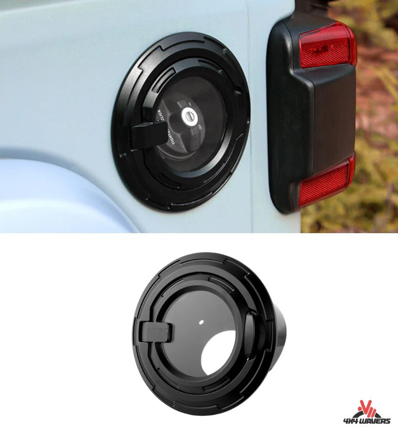 Couvercle de réservoir de gaz transparent en aluminium 4x4wavers - Style Maiker pour Jeep Wrangler JL / JLU / 4XE