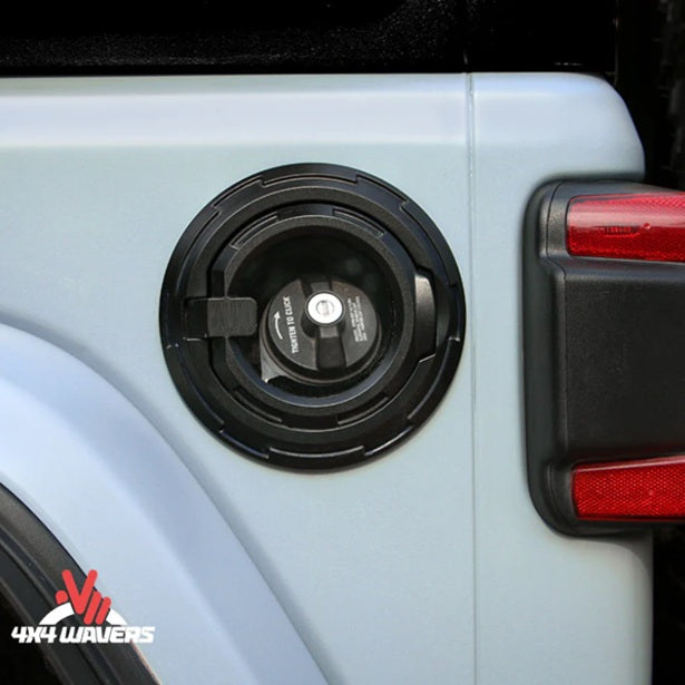 Couvercle de réservoir de gaz transparent en aluminium 4x4wavers - Style Maiker pour Jeep Wrangler JL / JLU / 4XE