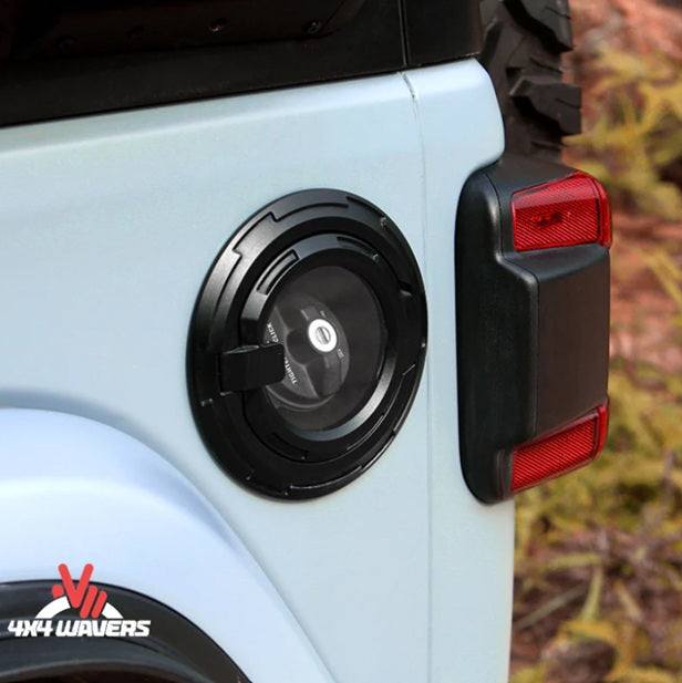 Couvercle de réservoir de gaz transparent en aluminium 4x4wavers - Style Maiker pour Jeep Wrangler JL / JLU / 4XE