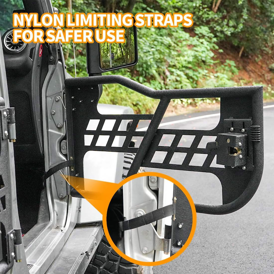 4X4WAVERS Tube Door 4 Doors With Rearview Mirror - Hunting Style - Jeep Wrangler JKU 2007-2018 (4 doors) - 4X4 WAVERS