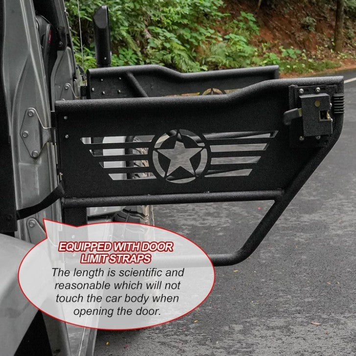 4X4WAVERS Tube Door 4 Doors With Rearview Mirror - Five Star Trail Style - Jeep Wrangler JKU 2007-2018 (4 doors) - 4X4 WAVERS