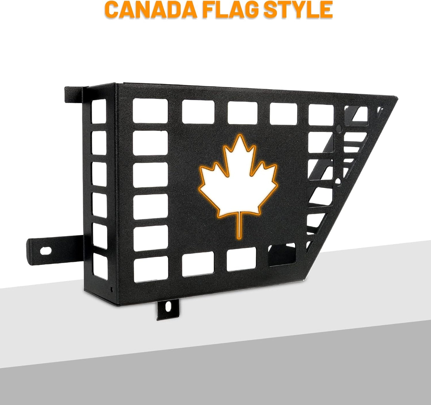 4X4WAVERS Metal Front Door Storage Box, Door Side Insert Organizer Box Pockets with CANADA Flag Style - Jeep Wrangler JK/JKU 2007-2018
