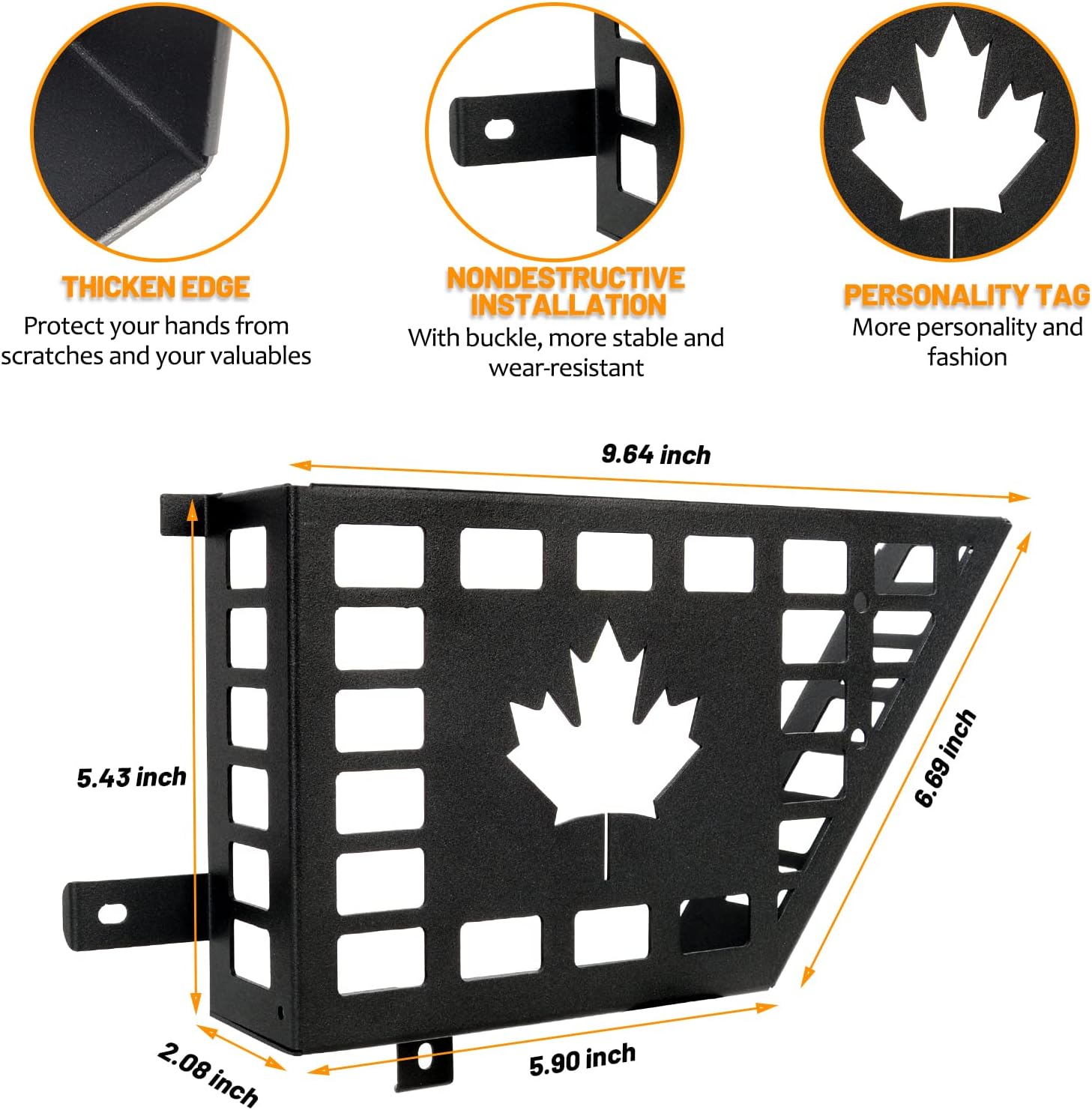 4X4WAVERS Metal Front Door Storage Box - CANADA Flag Style - Jeep Wrangler JK/JKU 2007-2018 - 4X4 WAVERS