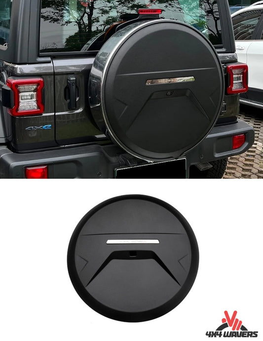 4X4WAVERS Spare Tire Stainless Steel & Plastic Hard Shell Cover with Back-up Camera Hole - Jeep Wrangler JL/JLU/4XE 2018+ - 4X4 WAVERS