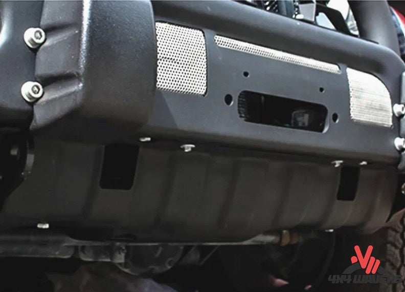 4X4WAVERS Armor Defense Steel Front Bumper Skid Plate - AEV Style - Jeep Wrangler JK/JKU 2007-2018 - 4X4 WAVERS