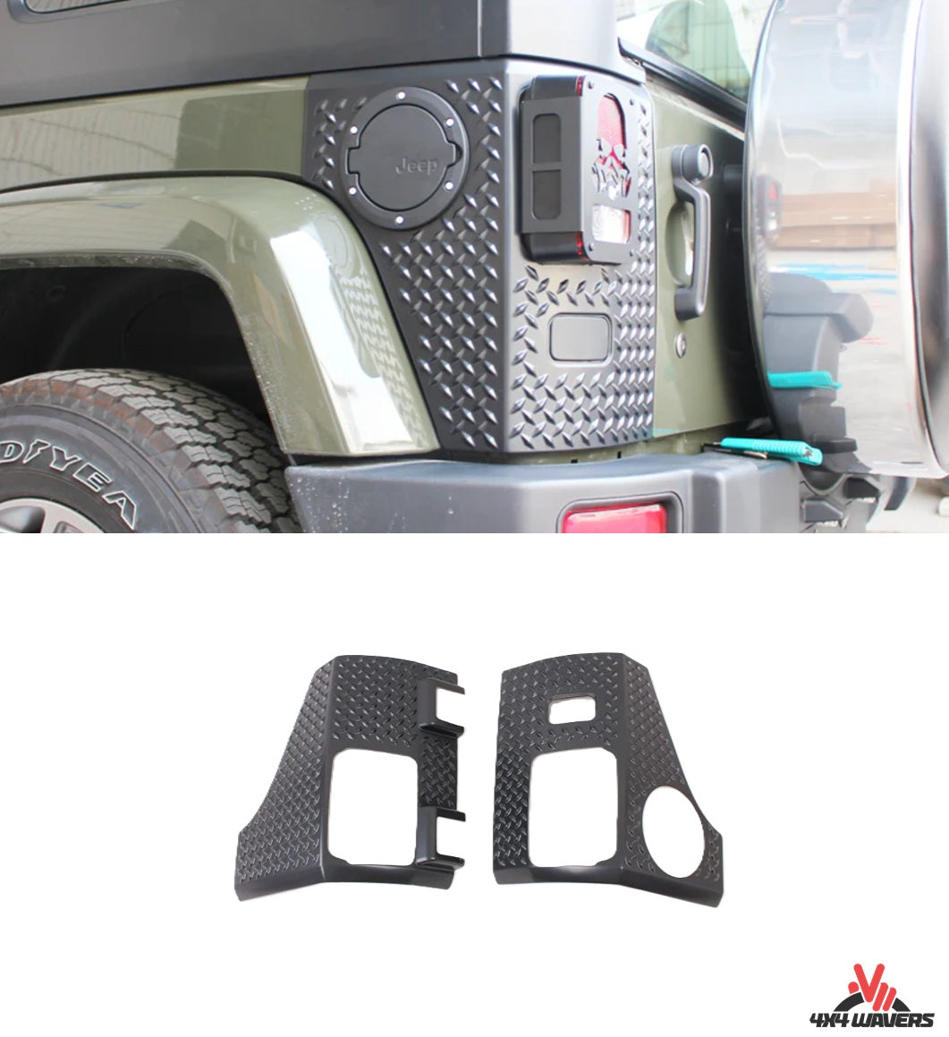 4X4WAVERS Rear Corner Body Armor - Tail Lights Guards  - Jeep Wrangler JK/JKU 2007-2018 - 4X4 WAVERS