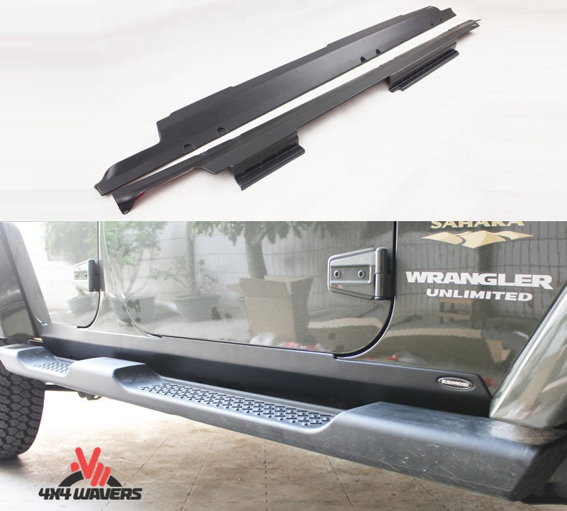 4X4WAVERS TrailArmor Rocker Panels & Door Sill - Bushwacker Style - Jeep Wrangler JKU 2007-2018 (4 Doors Only) - 4X4 WAVERS