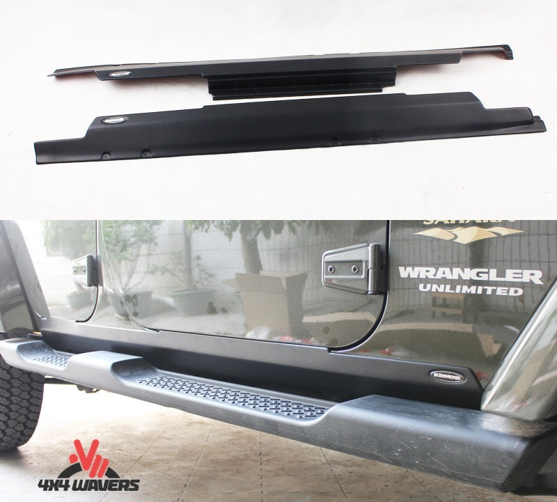 4X4WAVERS TrailArmor Rocker Panels & Door Sill - Bushwacker Style - Jeep Wrangler JK 2007-2018 (2 Doors Only) - 4X4 WAVERS