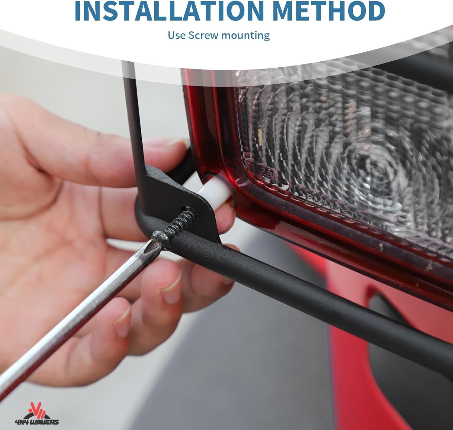 4X4WAVERS Tail Light Cover Guards - Powder Coated Steel - Jeep Wrangler JK/JKU 2007-2018 - 4X4 WAVERS