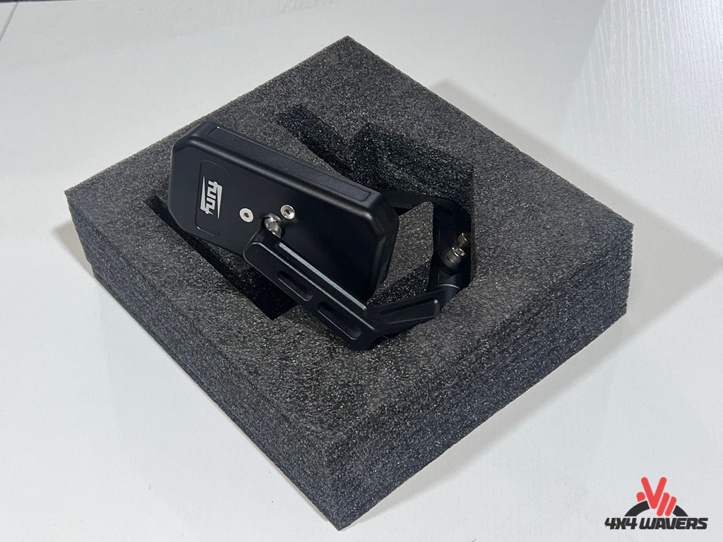 FURY ENGRAVER Hood Side Auxiliary Mirror - Black Aluminum - All Jeep Wrangler Models JK/JKU/JL/JLU/4XE/JT 2007+ - 4X4 WAVERS