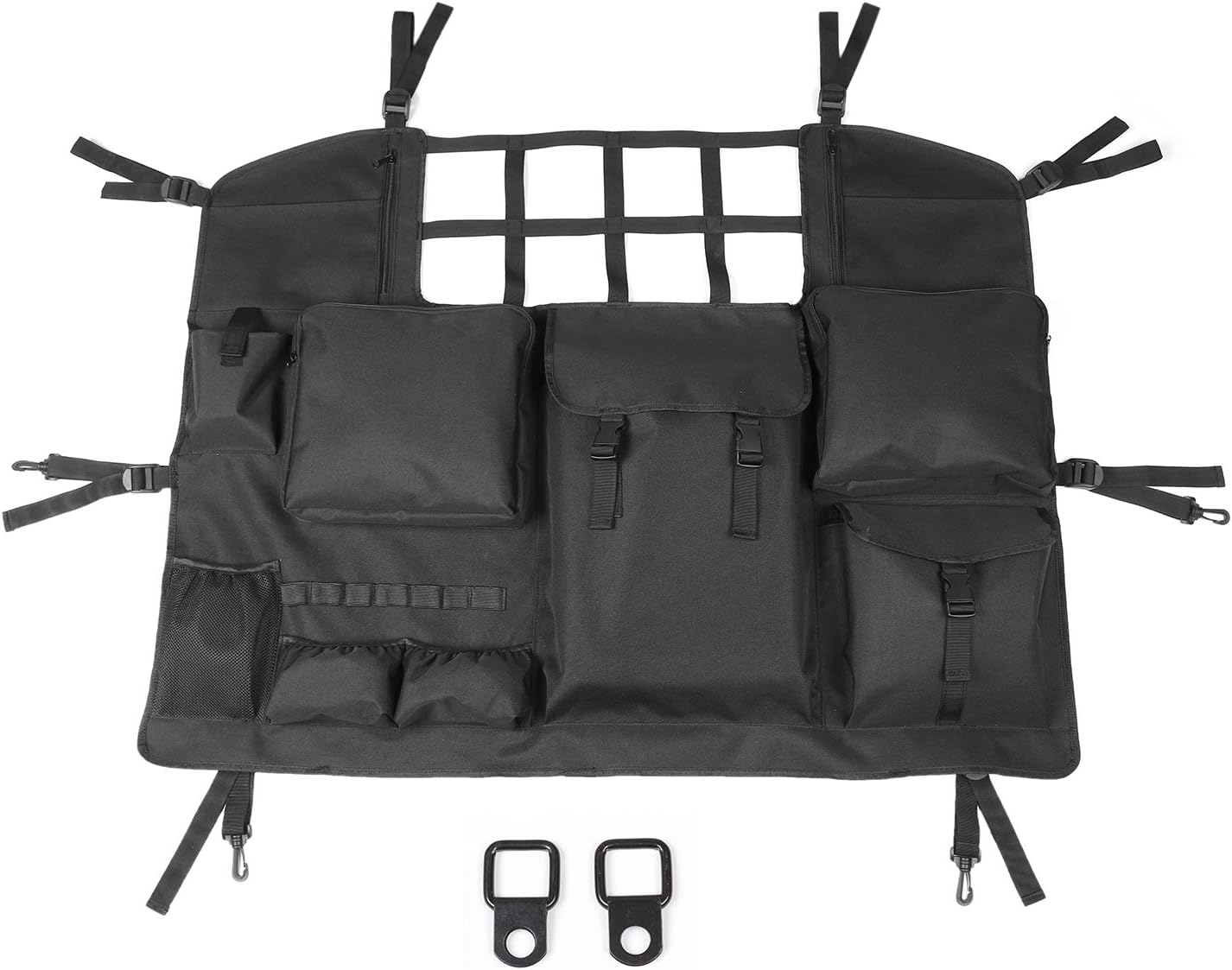 4X4WAVERS Trunk Storage Bag Organizer with Multi-Pockets Tool Kits Cargo Bag - Jeep Wrangler JKU/JLU/4XE 2007+ (4 doors only) - 4X4 WAVERS