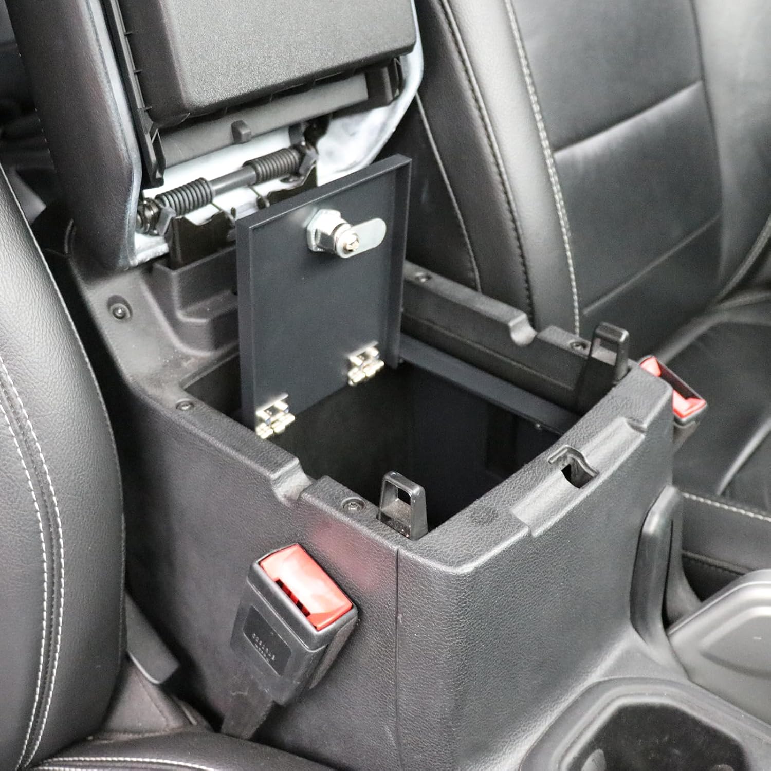 4X4WAVERS Center Console Lock Box with Digit Combo - Gun Armrest Safe Lockbox - Jeep Wrangler JL/JLU/4XE/JT 2018+ - 4X4 WAVERS