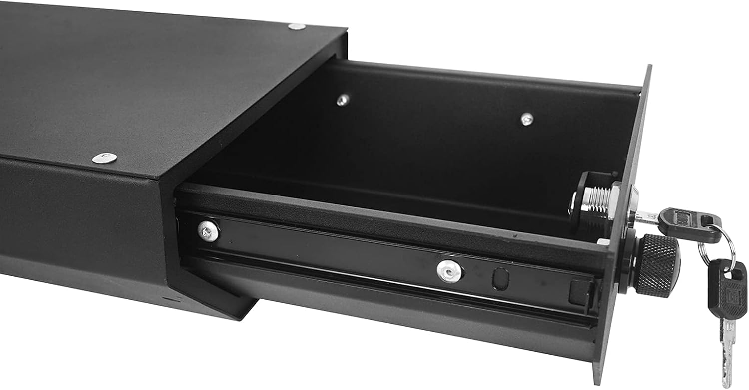 4X4WAVERS Under Driver Seat Lock Box with Key - Gun Armrest Safe Lockbox - Jeep Wrangler JK/JKU 2007-2018 (Not for 2011-2018 JK 2-Door) - 4X4 WAVERS