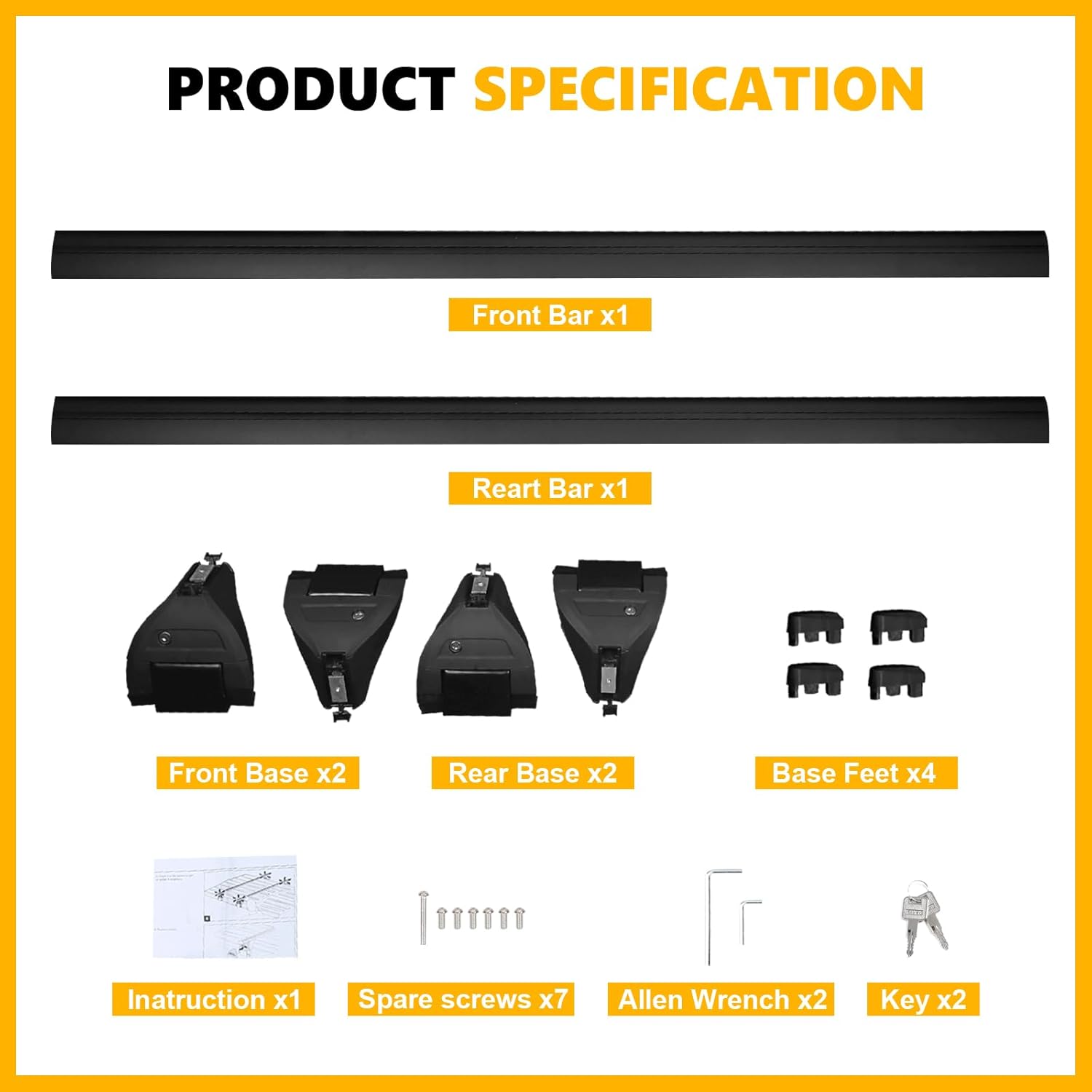 4X4WAVERS Premium Roof Rack Cross Bars with Security Lock - All Jeep Wrangler Models 2007+ - 4X4 WAVERS