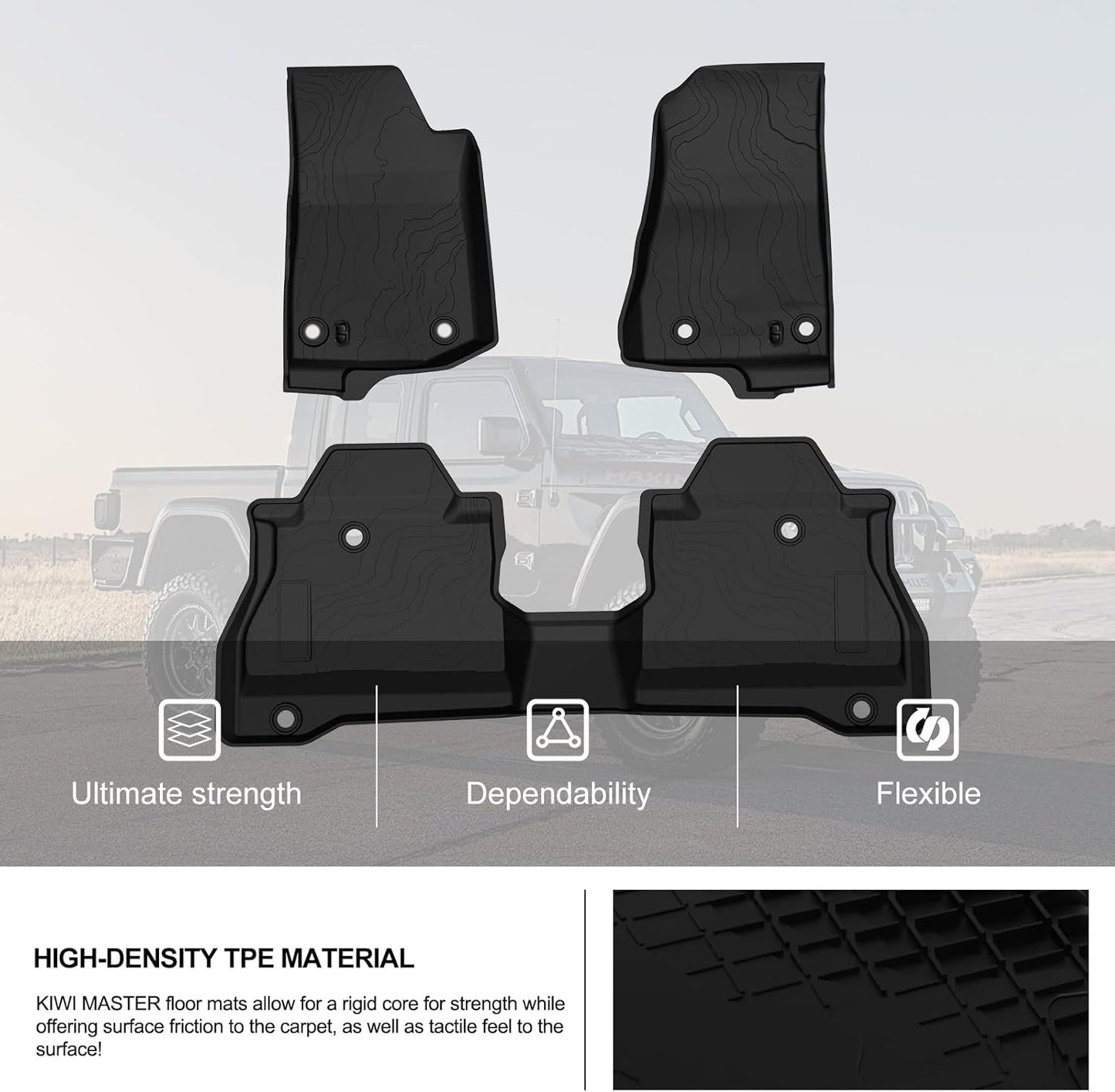 4X4WAVERS 3D Floor Mat Kit - Jeep Gladiator JT 2019+ - 4X4 WAVERS