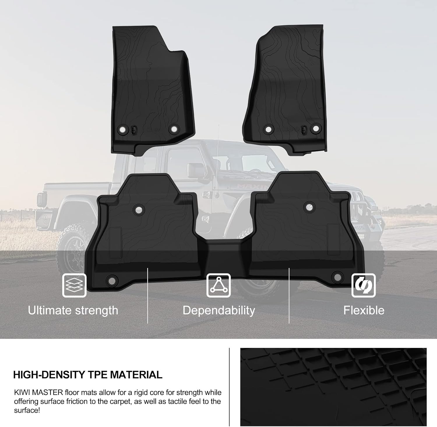 4X4WAVERS 3D Floor Mat Kit - Jeep Gladiator JT 2019+ - 4X4 WAVERS