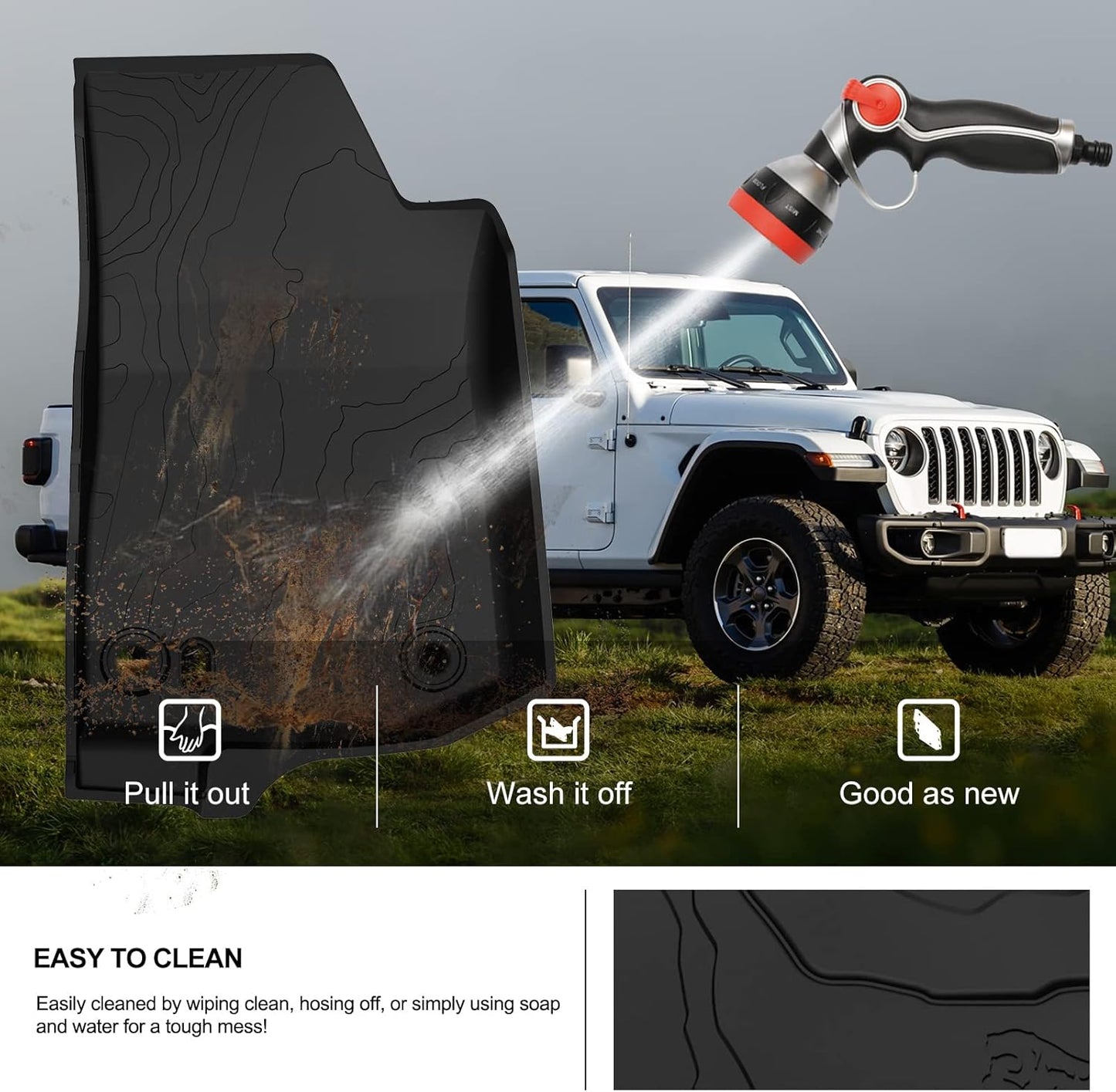 4X4WAVERS 3D Floor Mat Kit - Jeep Gladiator JT 2019+ - 4X4 WAVERS