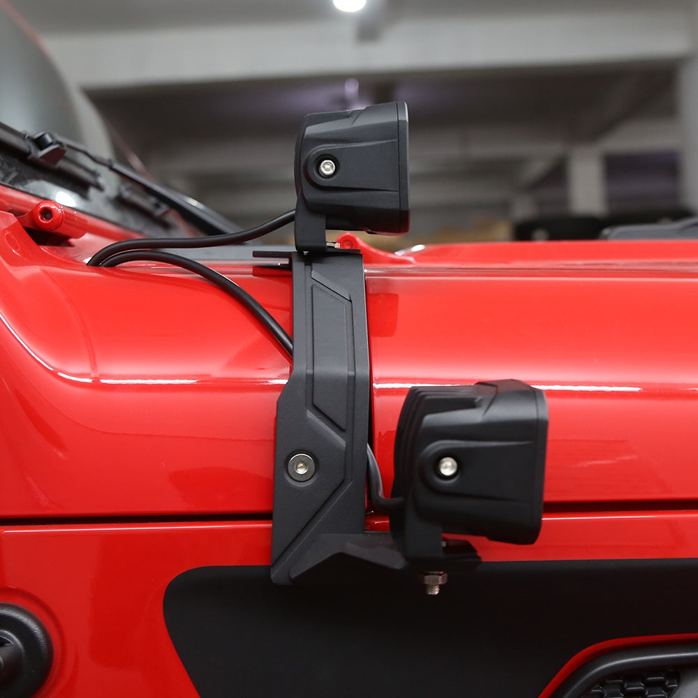 4X4WAVERS Aluminum Dual A-Pillar Light Mounting - Windshield Work/Spot Light Brackets - Jeep Wrangler JL/JLU/4XE/JT 2018+ (fits 4XE)