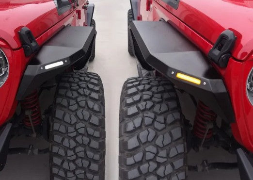 4X4WAVERS Front/Rear Metal Armor Fenders Kit - Hard Line Design - Jeep Wrangler JL/JLU/4XE 2018+ - 4X4 WAVERS
