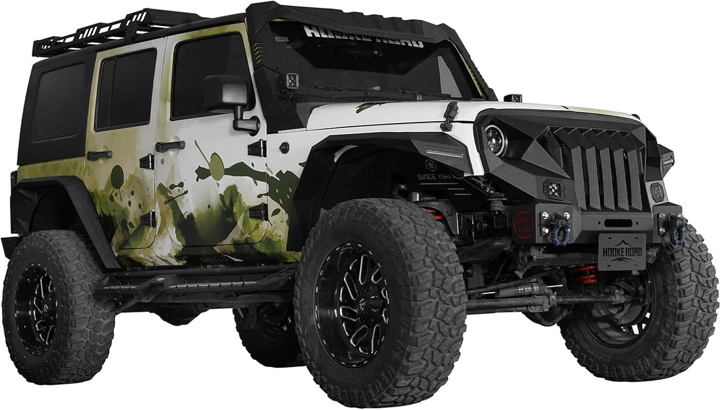 Grille/pare-chocs avant en métal court Metal Face Grumper 4X4WAVERS - Jeep Wrangler JK/JKU 2007-2018
