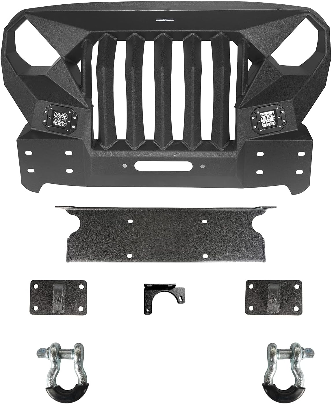 Grille/pare-chocs avant en métal court Metal Face Grumper 4X4WAVERS - Jeep Wrangler JK/JKU 2007-2018