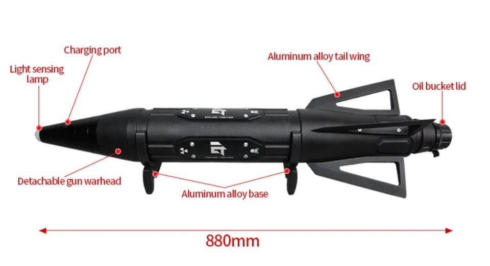 4X4WAVERS Fixed Missile Style 5L Water/Oil Tank Drum Bucket (Black Color) - Universal - 4X4 WAVERS