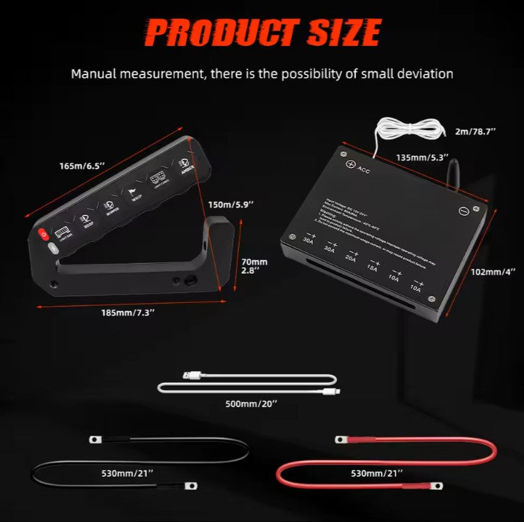 4X4Wavers Grab Handle 6 Gang Switch Panel - Jeep Wrangler JK/JKU 2007-2018 - 4X4 WAVERS