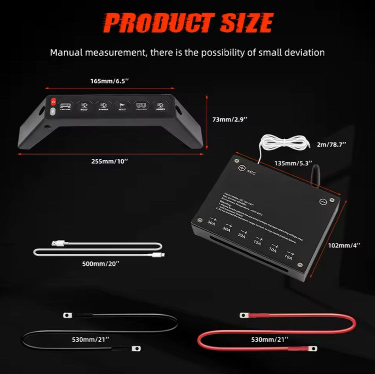 4X4Wavers Grab Handle 6 Gang Switch Panel - Jeep Wrangler JL/JLU/4XE/JT 2018+ - 4X4 WAVERS